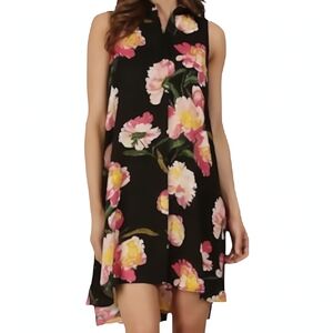 Adrianna Papell Black Floral Mini Dress